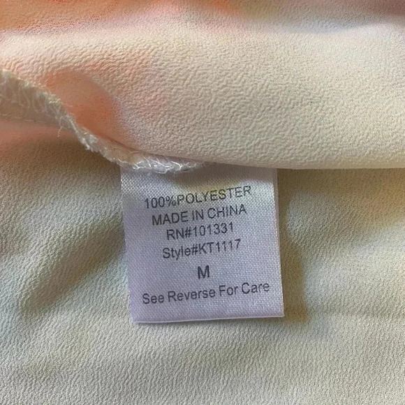 Charlotte Russe White Scalloped Midi Tank Top adjustable straps orange trim Sz M - Picture 4 of 5